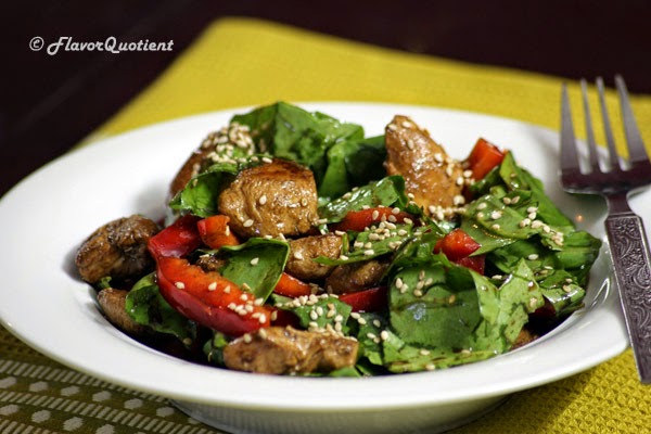 Spinach and Chicken Salad with Sesame Seed 