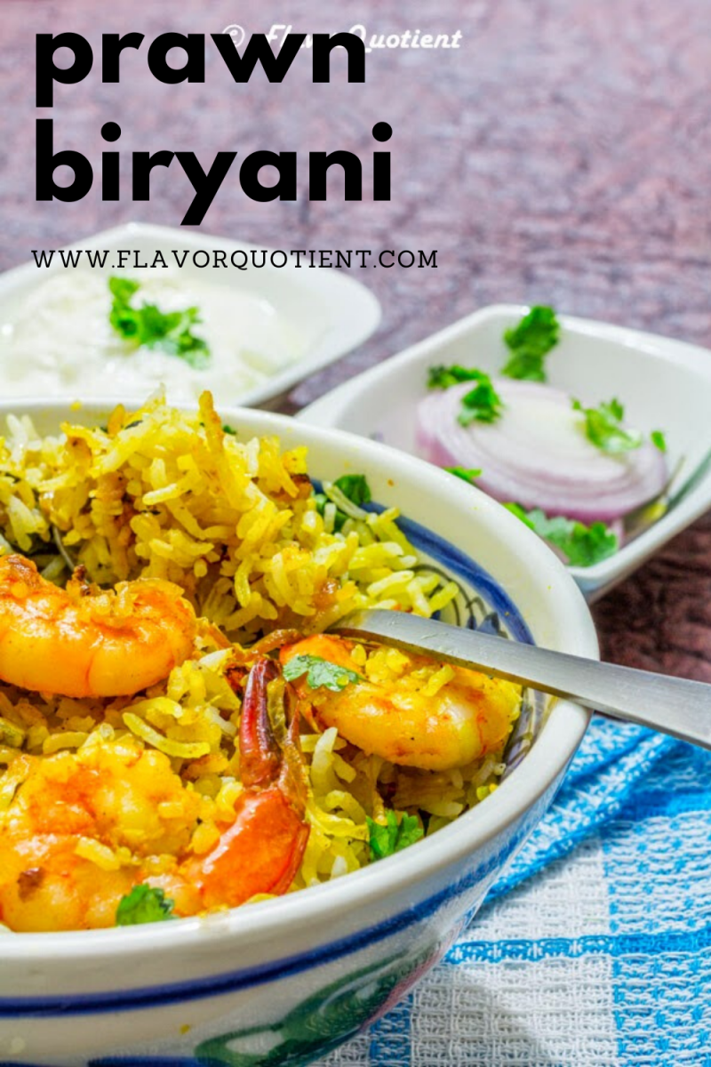 This prawn biryani is my take on creating the same flavors of an authentic biryani using seafood instead of meat and the result was exquisite! Make delicious prawn biryani using this easy recipe with simple instructions. Making exquisite biryani is absolutely achieveable at home! | prawn biryani easy recipe | Indian prawn biryani recipe | easy prawn biryani | hyderabadi prawn biryani | best prawn biryani