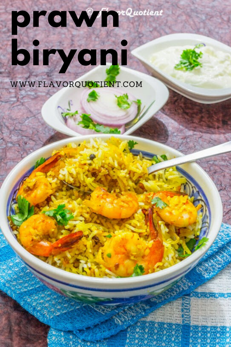This prawn biryani is my take on creating the same flavors of an authentic biryani using seafood instead of meat and the result was exquisite! Make delicious prawn biryani using this easy recipe with simple instructions. Making exquisite biryani is absolutely achieveable at home! | prawn biryani easy recipe | Indian prawn biryani recipe | easy prawn biryani | hyderabadi prawn biryani | best prawn biryani
