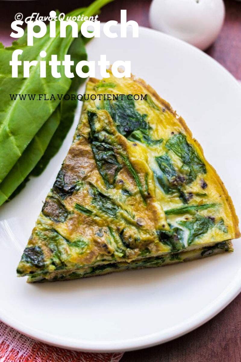 Spinach frittata is one of the most healthy and tasty breakfast or brunch options for all the veggie lovers out there! Use this basic and simple spinach frittata recipe and amp it up by adding mushrooms, tomatoes or even sausages and bacons! Make ham and cheese spinach frittata for your next potluck brunch and delight your friends! | spinach frittata recipe | mushroom spinach frittata | ham and spinach frittata | healthy spinach frittata