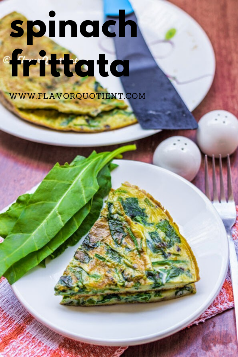 Spinach frittata is one of the most healthy and tasty breakfast or brunch options for all the veggie lovers out there! Use this basic and simple spinach frittata recipe and amp it up by adding mushrooms, tomatoes or even sausages and bacons! Make ham and cheese spinach frittata for your next potluck brunch and delight your friends! | spinach frittata recipe | mushroom spinach frittata | ham and spinach frittata | healthy spinach frittata