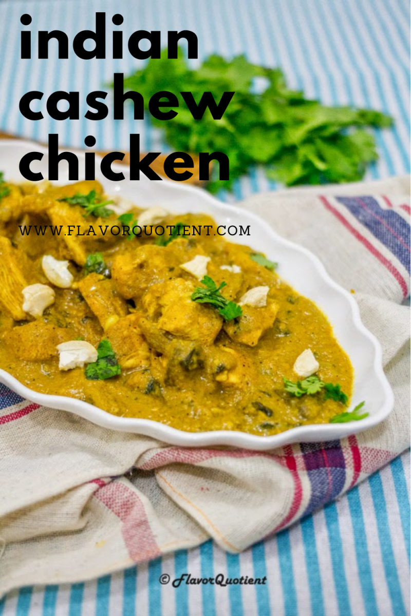 This creamy cashew chicken curry is a perfect blend of warm Indian spices with creamy coolness of cashew paste rewarding you with a very satiating chicken curry! The creamy cashew chicken curry is a perfect comfort food and has a cream-based sauce made of cashew nuts which is indeed one of the most luscious sauces I have ever made or tasted. | Indian cashew chicken curry | creamy cashew chicken | Indian chicken curry | creamy cashew chicken curry recipe | how to make creamy cashew chicken