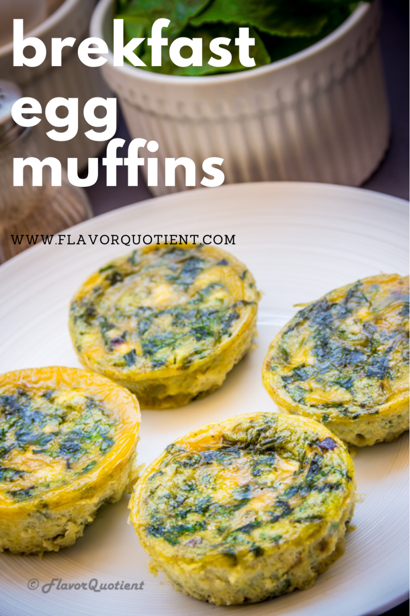Quick and easy breakfast egg muffins are the best and tastiest option for breakfast on-the-go! Here you have the best & easy breakfast egg muffin cups recipe which is not only healthy but also tasty for everyone! These mini egg muffins are loaded with spinach; you can add cut up sausages as well and make it more protein-packed! | egg muffins keto | egg muffins low carb | egg muffins healthy | egg muffins breakfast easy