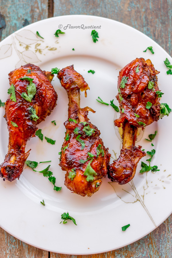 Honey Glazed Baked Chicken Legs – Flavor Quotient : The baked honey glazed chicken have all the wonderful flavors bundled up in one single plate; the combination of the sweet, spicy and tart sauce creates amazing honey glazed chicken legs which is simply out-of-the-world!