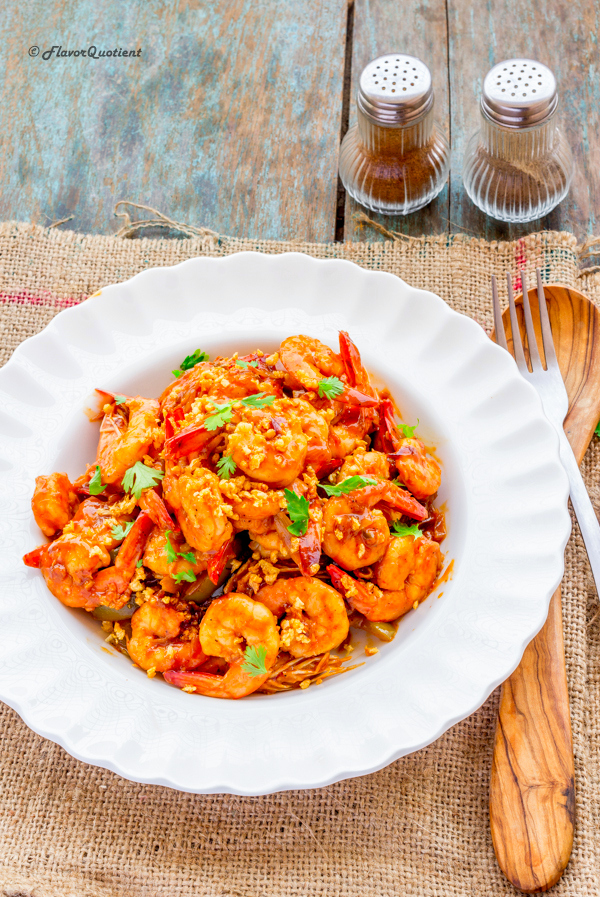 Butter Garlic Shrimps Stir Fry | Flavor Quotient | The stir-fried butter garlic shrimps with Asian flavored sauce is absolutely delicious on its own but it ignites your senses when topped with handful of butter-roasted garlic!