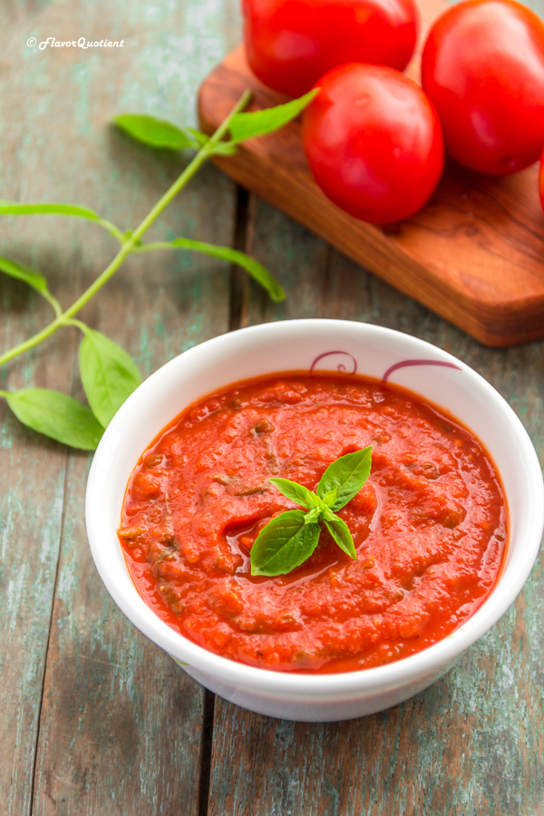 How to make Marinara Sauce | Flavor Quotient | Your search for the classic Italian red pasta sauce aka marinara sauce ends here! This classic marinara sauce is a perfect all-rounder – toss you pasta or top your pizza with it and you are gonna love it!