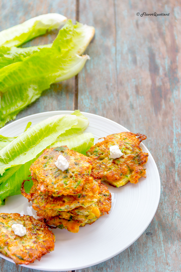 Chickpea Zucchini Fritters | Flavor Quotient | There is really something special about these zucchini fritters; they are crunchy, flavorful and so full of greens!