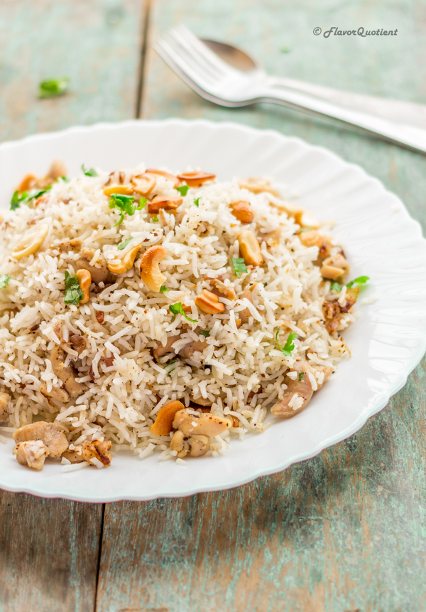 Quick and Easy Chicken Pilaf – Flavor Quotient : This gorgeous as well as flavorful cashew & chicken pilaf will make your weekends extra special without much of an effort because this is not only delish but also absolutely easy to make!