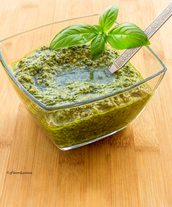 Homemade Spinach Basil Pesto | Flavor Quotient | Your search for the ultimate homemade basil pesto ends here! This easy and quick recipe of basil pesto is just perfect for all us pesto lovers!