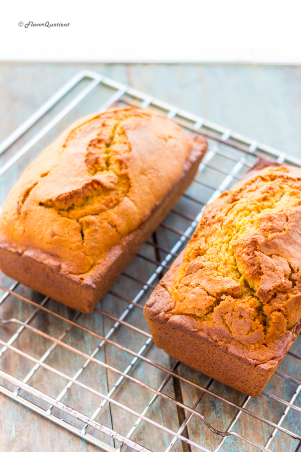 Pumpkin Bread | Flavor Quotient | The moist pumpkin bread is full of fall flavor and the kick of all the spices takes it to a whole new level of awesomeness! You can never have enough of it!