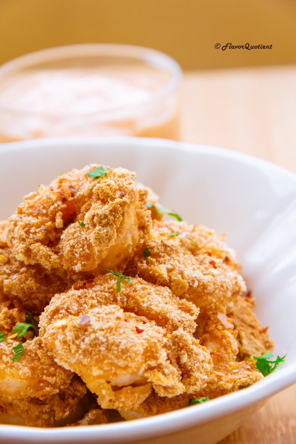 Baked Bang Bang Shrimps | Flavor Quotient | These crispy and crunchy bang bang shrimps taste best with the absolutely delicious bang bang mayo sauce! The shrimps are coated with super-crunchy panko breadcrumbs and baked to perfection!