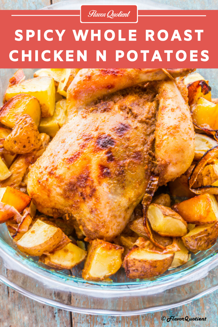 Easy Spicy Whole Roast Chicken | Flavor Quotient | A spicy makeover on the classic whole roast chicken! This whole roast chicken is super juicy with the right kick of spiciness!