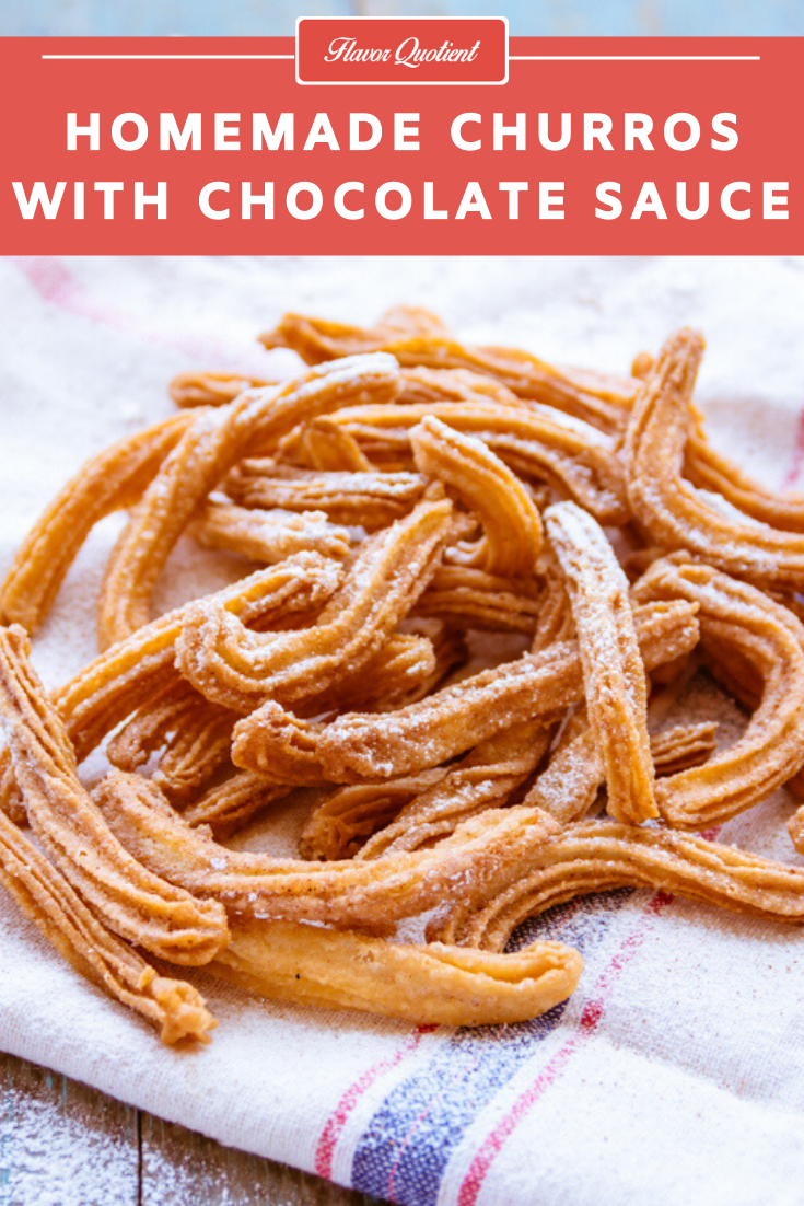 Homemade Churros with Chocolate Dipping Sauce | Flavor Quotient | These sweet and crispy churros are my new-found love and when dipped in the luxurious chocolate sauce, it enchants my senses like nothing else in the world!