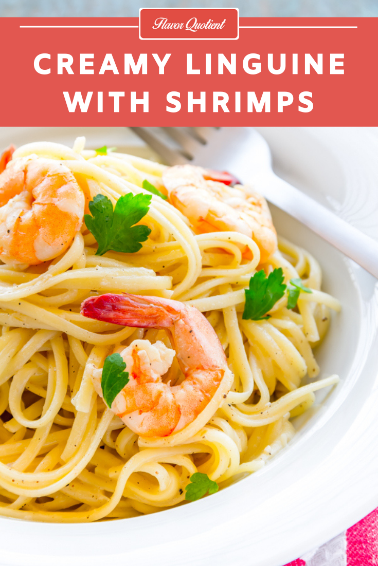 Creamy Linguine with Shrimps | Flavor Quotient | This creamy creamy linguine with shrimps in lemon-wine sauce will make you a crazy pasta addict!