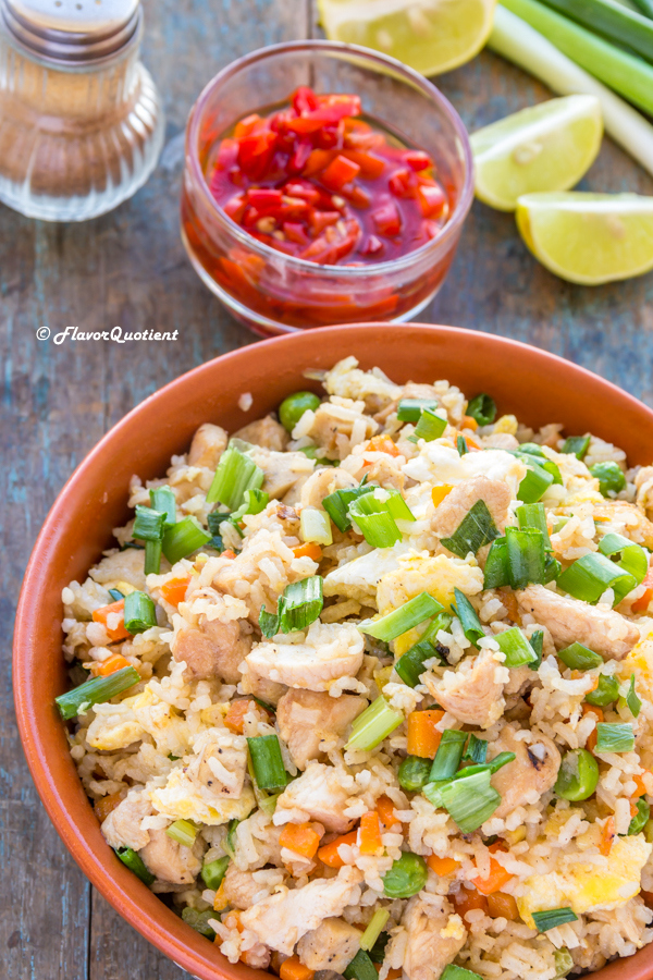 Special Chicken Fried Rice *Video Recipe* | Flavor Quotient | This really special chicken fried rice is loaded with lots of veggies, eggs and meats making it a yummy and fulfilling one pot meal!