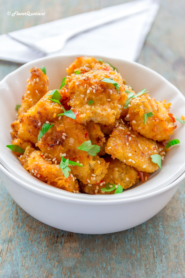Spicy Honey Garlic Chicken Bites | Flavor Quotient | picy honey garlic chicken bites are the easiest, quickest and yummiest chicken snack that you could ever possibly make!