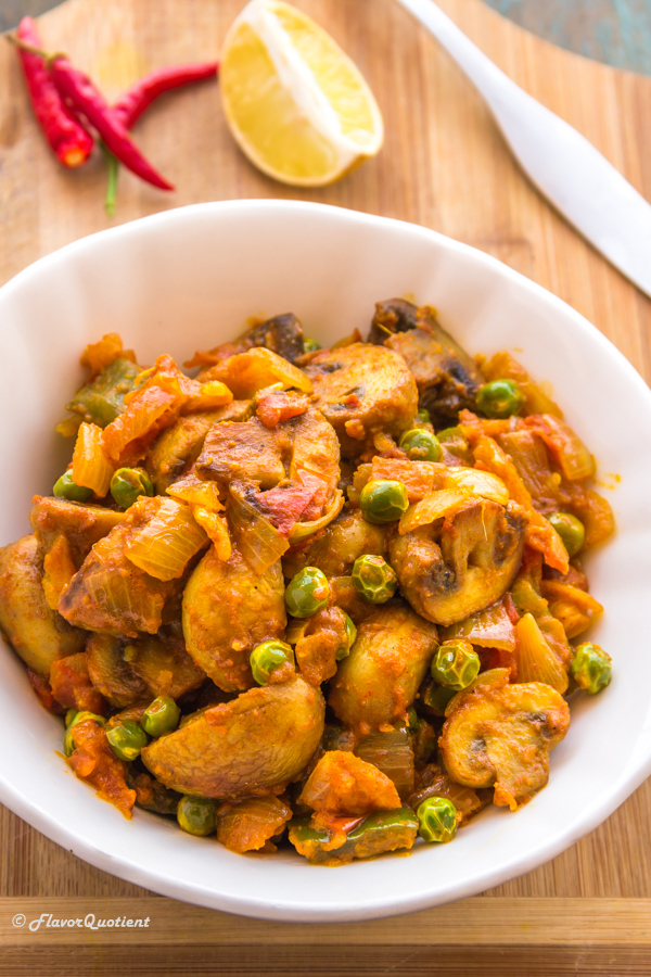 Mushroom Masala | Flavor Quotient | The flavorful mushroom masala has all the beautiful aromas of Indian cuisine blended in it and makes a super-satisfying meal with Indian bread or plain white rice!