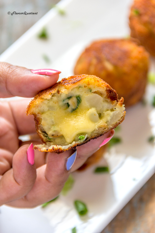 Potato Cheese Balls *Video Recipe* | Flavor Quotient | Melting cheesy goodness inside and crispy potato crunch outside – these potato cheese balls are match made in heaven!