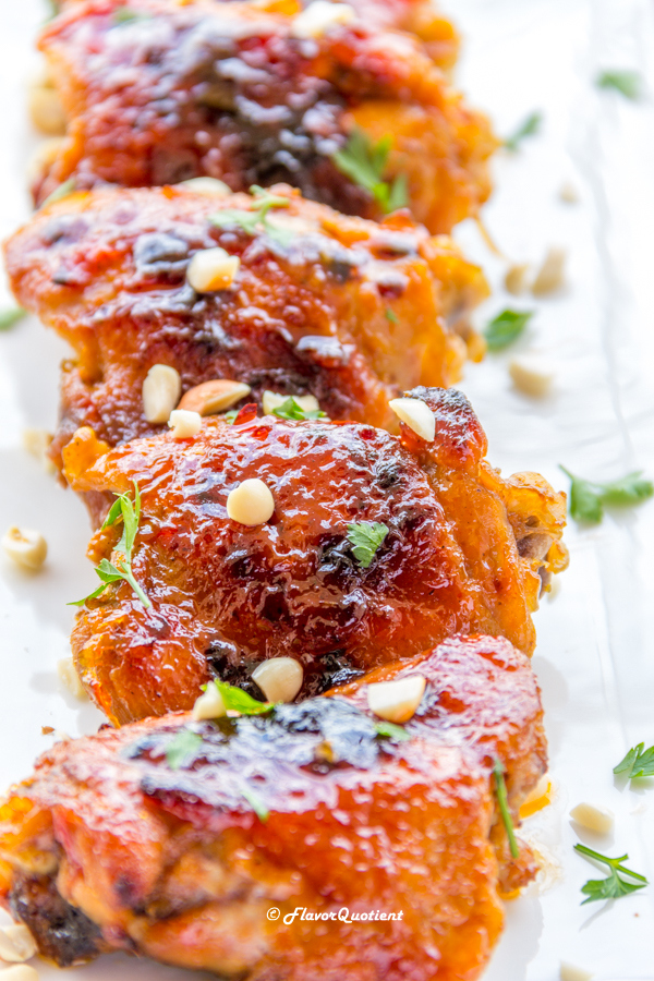 Sticky Baked Chicken Thighs | Flavor Quotient | Easy and delicious sticky baked chicken thighs will not let you sacrifice flavors from your busy weeknight’s meals and everything comes around just in a jiffy!