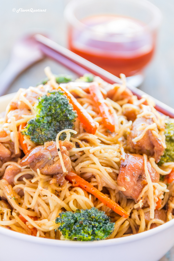 Stir Fried Chicken Noodles *Video Recipe* | Flavor Quotient | The all-time favorite comfort food, this stir fried chicken noodles is most probably the most ordered take-out item across globe, but it’s equally easy to make at home and more flavorful too!