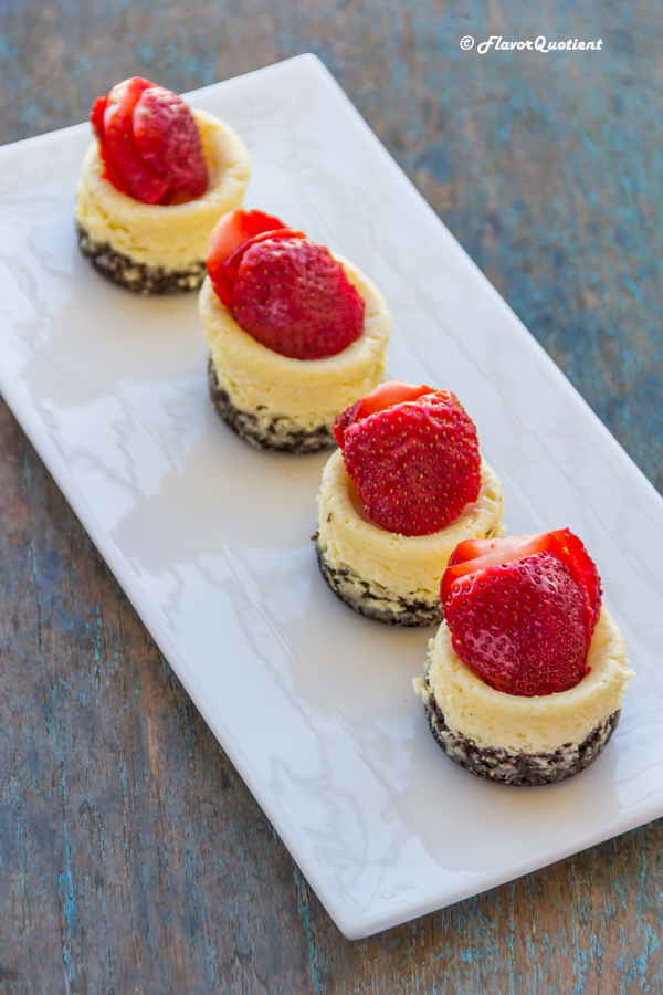 Mini Oreo Cheesecake | Flavor Quotient | Cute little mini Oreo cheesecake will take your heart away instantly! These are perfect surprises for your sweetheart this Valentine’s Day!