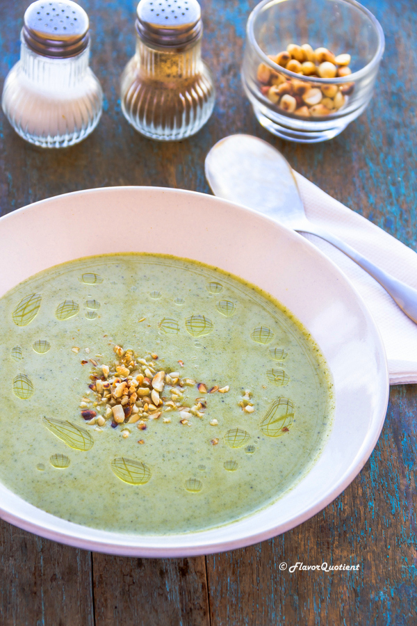 Cream of Broccoli Soup | Flavor Quotient | The cream of broccoli soup with some crusty breads is a hearty one-pot no-fuss meal for that chilling night indoors when only thing you want to do is to laze on your couch!