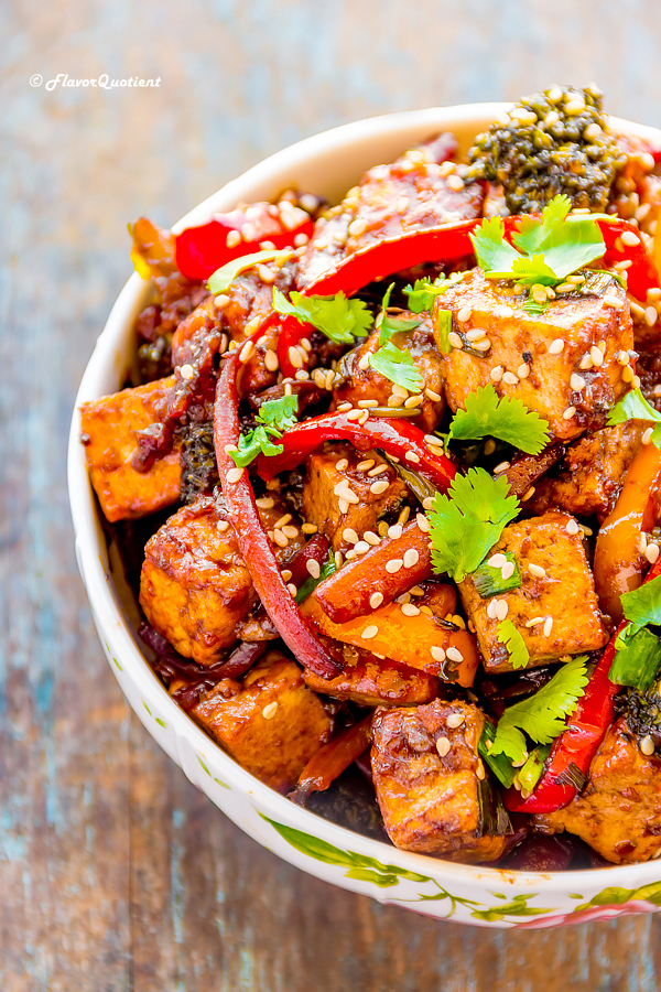 Chinese Stir Fried Tofu | Flavor Quotient | For all the tofu lovers, here is my quick & easy Chinese stir fried tofu recipe! It’s the perfect weeknight meal or take away lunch which is not only tasty but packed with balanced nutrition!