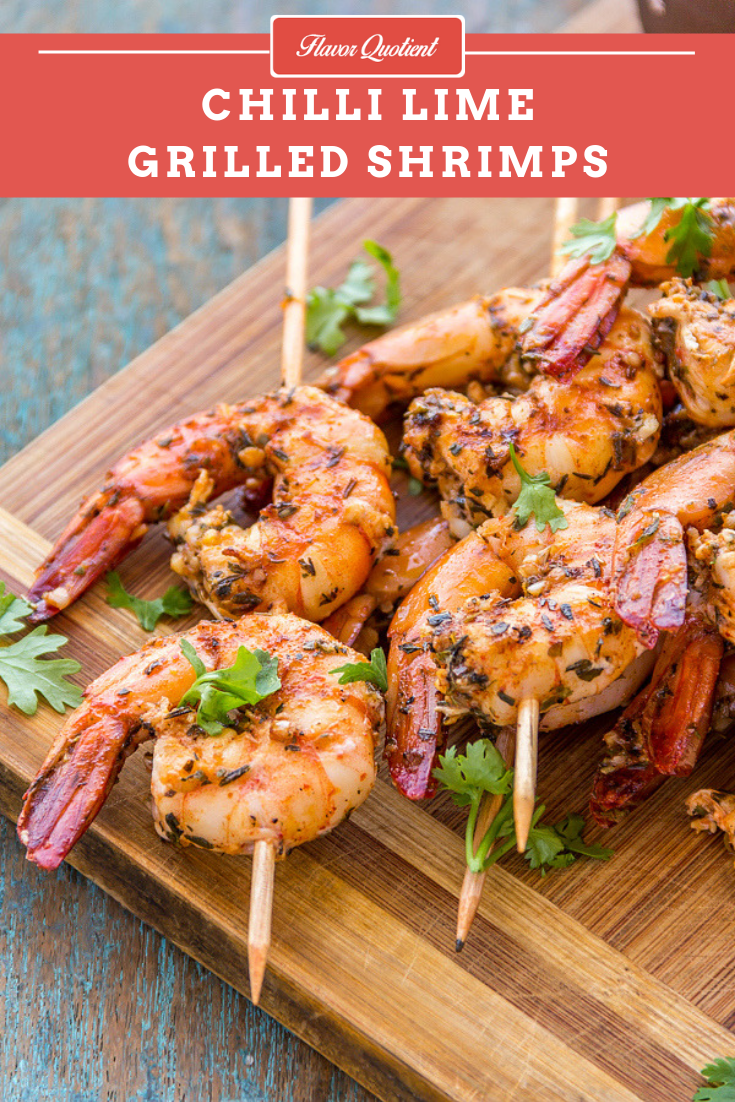 Chili Lime Grilled Shrimp | Flavor Quotient | This super easy chili lime grilled shrimp is the perfect fix for a large gathering and your guests will have another reason for not leaving soon!