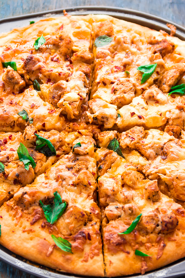 Homemade Buffalo Chicken Pizza | Flavor Quotient | Here is the fail-proof Buffalo chicken pizza recipe from scratch to bring you immense happiness for making incredible pizza at home!
