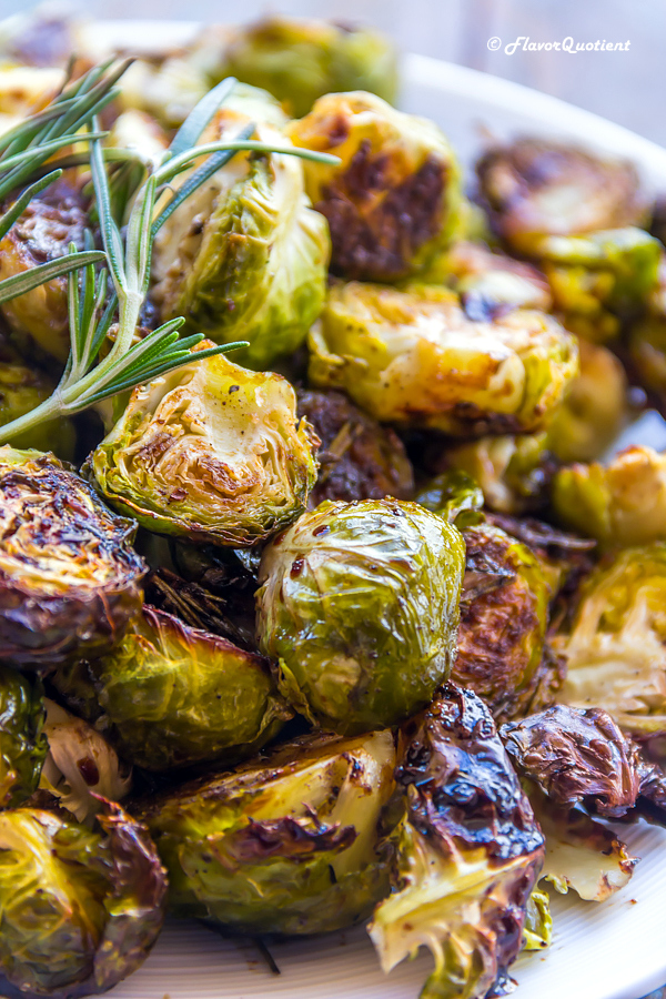Balsamic Glazed Roasted Brussels Sprouts *Video Recipe* | Flavor Quotient | Balsamic roasted Brussels sprouts is the perfect side dish for your festive meals; it is quick and easy with minimal prep work and feeds a crowd!