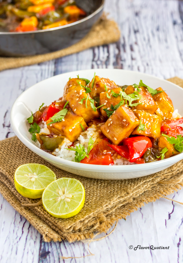 Vegan Stir-Fried Sweet and Sour Tofu |  Flavor Quotient | My vegan sweet and sour tofu is the perfect side to a warm bowl of rice for your meatless Mondays and I bet the meat lovers will love this vegan delicacy too!