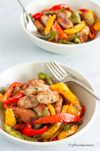 baked sausage and pepper