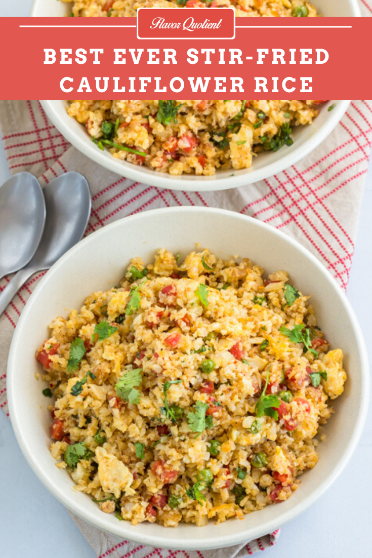 Fail-Proof Stir Fried Cauliflower Rice Recipe | Flavor Quotient | After trying and tasting multiple cauliflower rice recipes, finally I have arrived at my holy grail recipe of cauliflower rice which is hundred percent fail-proof and guarantee the fluffiest cauliflower rice every time!