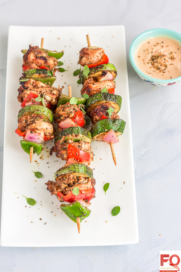 Mediterranean Chicken Kabobs | Flavor Quotient | Mediterranean chicken kabobs are one of the most refreshing chicken kabobs I have ever had thanks to all the invigorating herbs and the colorful & crunchy veggies! A definite must try not only for its stunning visual appeal but also for its amazing taste!