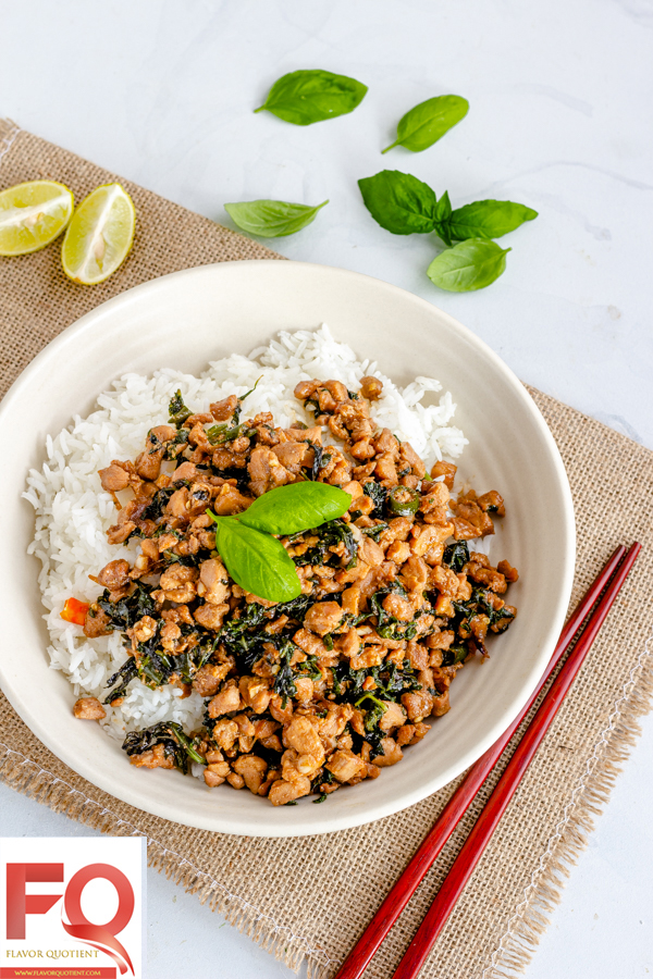 Thai Chilli Basil Chicken | Pad Ka Prao Gai | Flavor Quotient | A classic Thai delicacy, this Thai chilli basil chicken is a must-have recipe in your repertoire especially if you love Thai food as much as I do!