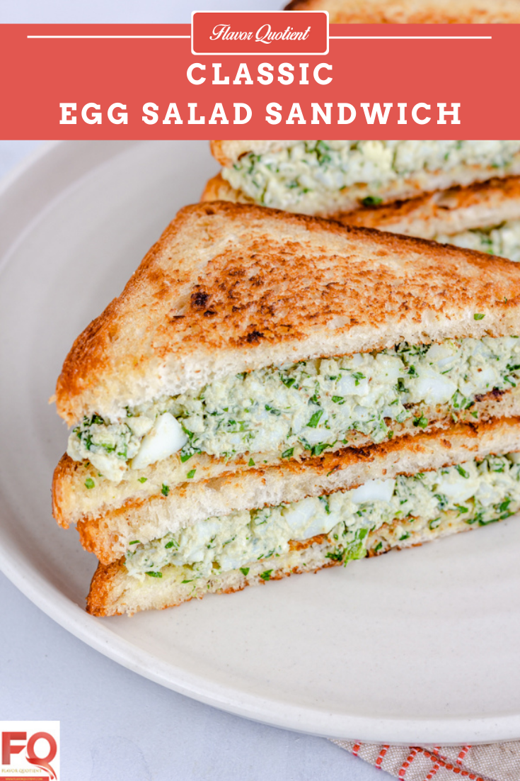 Egg Salad Sandwich | Flavor Quotient | If you are looking for a tasty yet simple breakfast, then this classic egg salad sandwich with its creamy and eggy filling will fit into your meal perfectly!