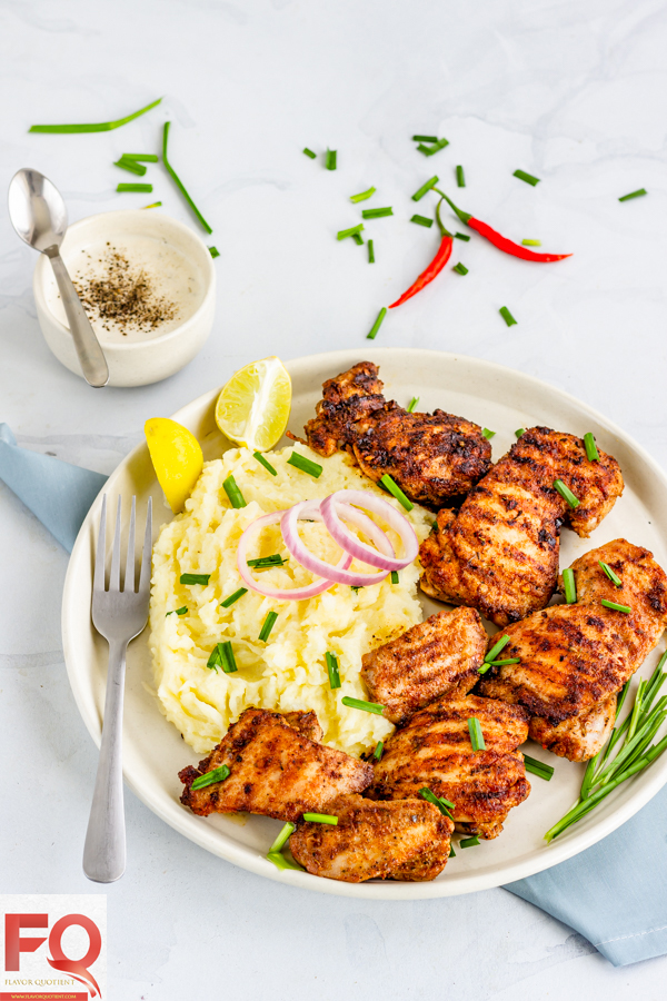 This recipe of 15-minutes grilled chicken thighs rubbed with an incredible spice blend & paired up with creamy mashed potatoes is the best thing I came up with during this locked-down-work-from-home phase of our life!| Grilled Chicken Thighs recipes | Grilled Chicken Thighs marinade | Grilled Chicken Thighs boneless | Grilled Chicken Thighs how to | Grilled Chicken Thighs recipes marinade | How long to Grill Chicken Thighs | Grilled Chicken Thighs recipes boneless | best Grilled Chicken Thighs