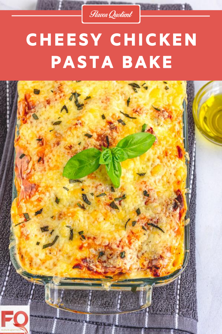 This quintessential cheesy chicken pasta bake will make your weekend lunch yummilicious with your family and friends! You can make it ahead too & just bake it to perfection before serving! | chicken pasta bake recipes | Creamy chicken pasta bake | easy chicken pasta bake | cheesy chicken pasta bake | chicken pasta bake recipes easy | Alfredo chicken pasta bake | baked chicken pasta | baked chicken pasta recipe | baked pasta recipe | chicken pasta recipe