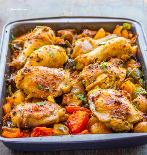 Indian Spiced Tray Baked Chicken with Veggies - FQ