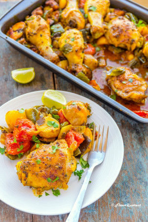 Indian Spiced Tray Baked Chicken with Veggies - FQ