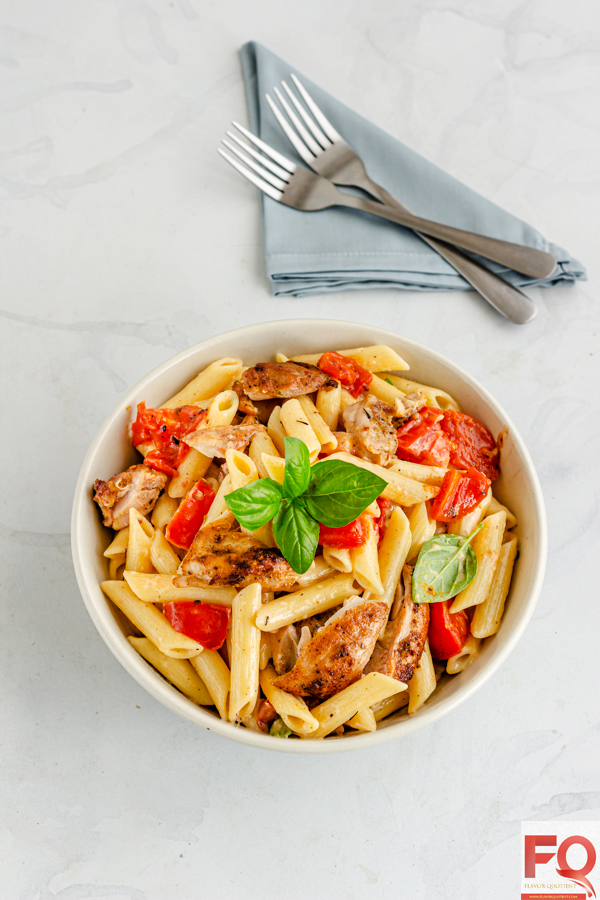 Creamy Chicken Pasta with Tomato & Basil | Flavor Quotient