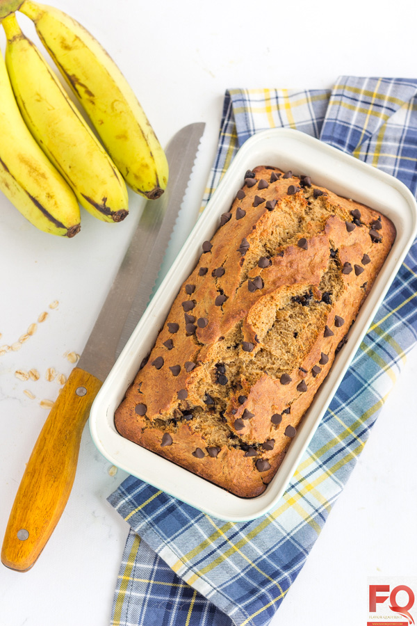 3-Banana Oatmeal Bread with Chocolate Chips